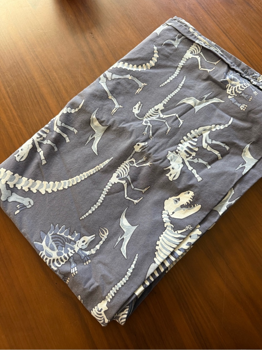 Pottery Barn Kids Navy & White Dinosaur Skeleton Toddler Duvet Cover